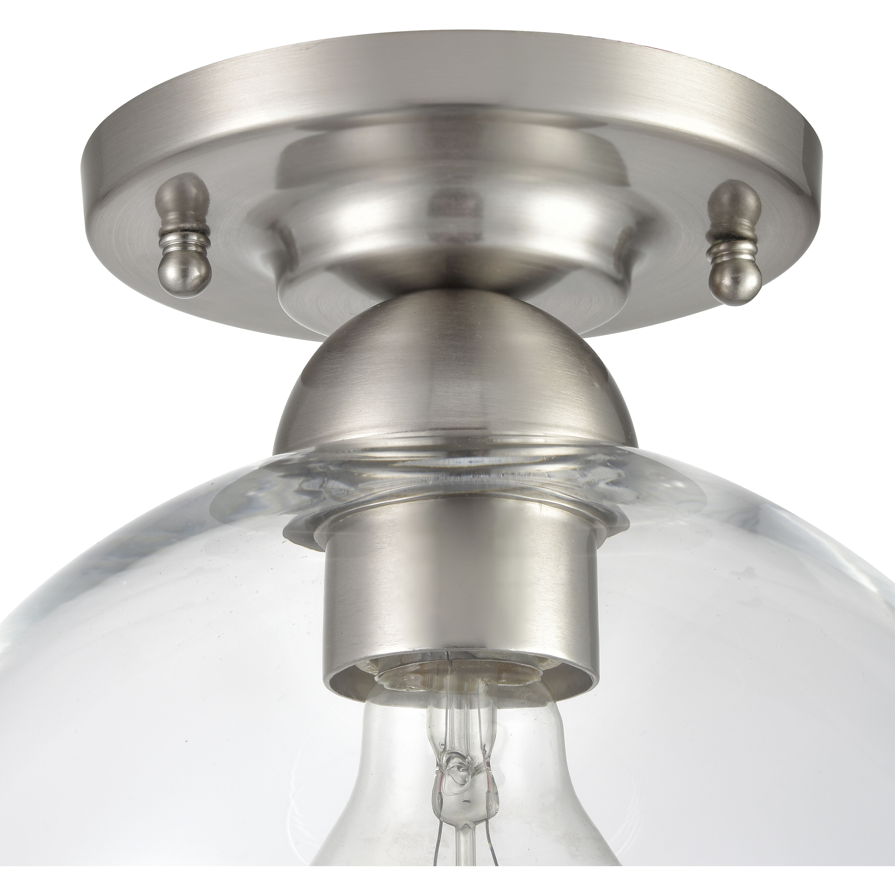 Soren 1 Light 7.75 inch Brushed Nickel Semi Flush Mount Ceiling Light