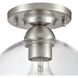 Soren 1 Light 7.75 inch Brushed Nickel Semi Flush Mount Ceiling Light