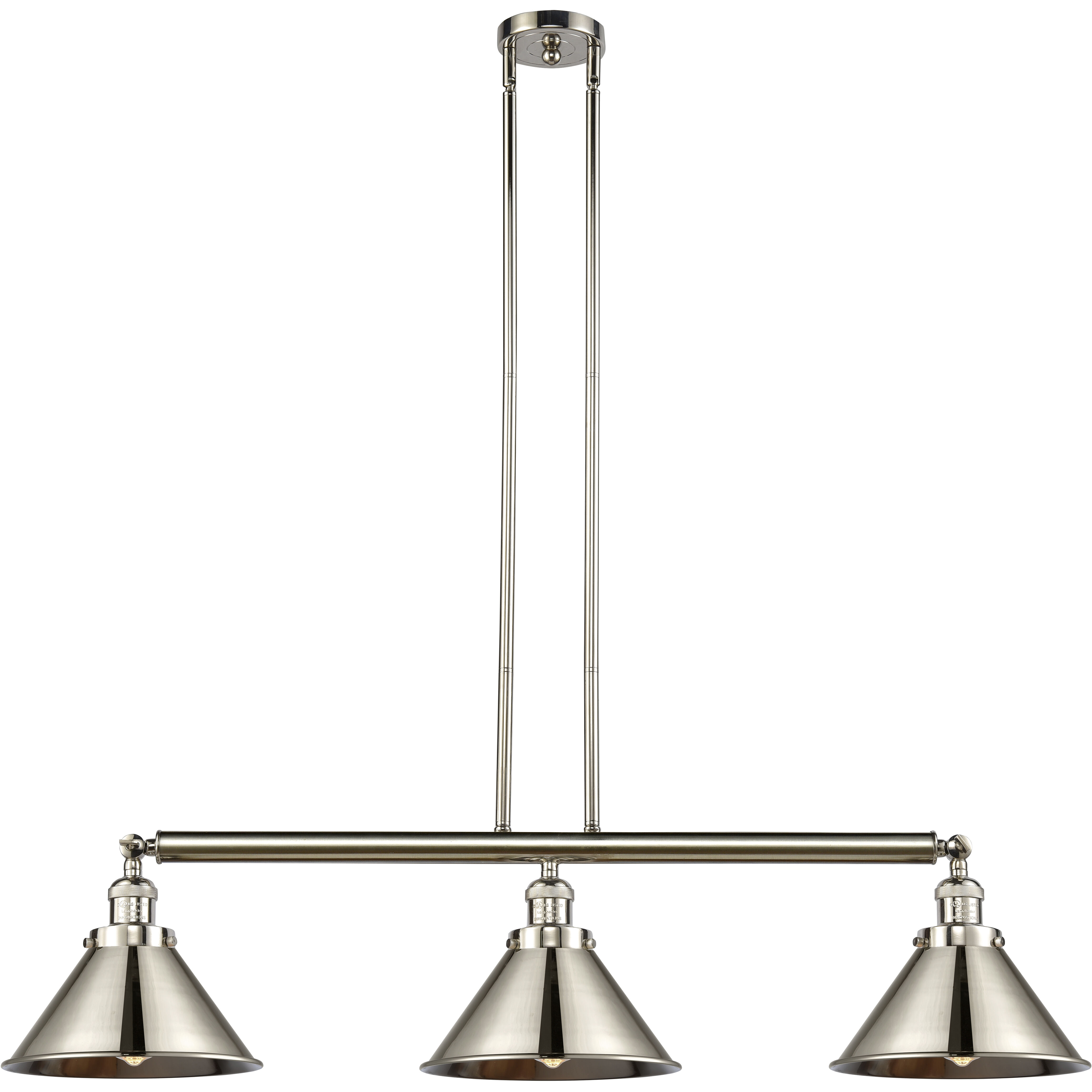 Franklin Restoration Briarcliff 3 Light 43 inch Polished Nickel Island Light Ceiling Light, Franklin Restoration
