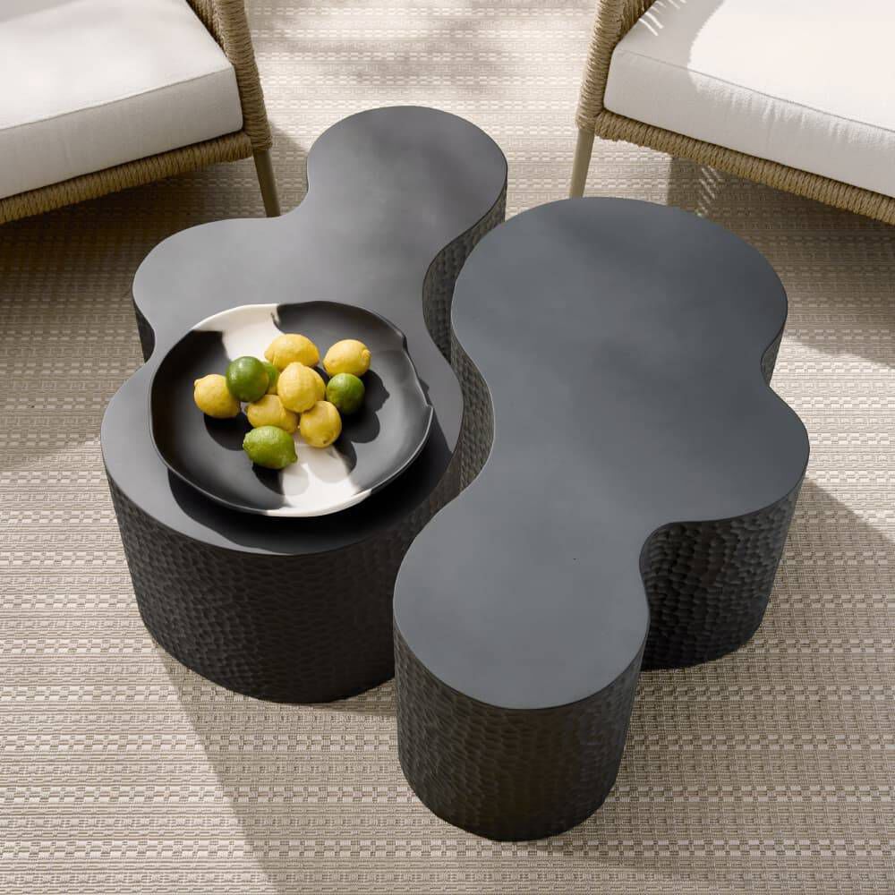 Indio 36 X 22 inch Matte Black Outdoor Coffee Table, Large