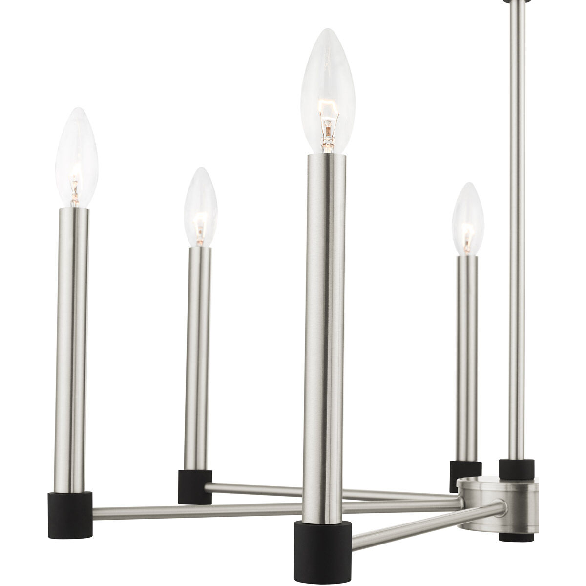 Karlstad 7 Light 28 inch Brushed Nickel with Satin Brass Accents Chandelier Ceiling Light