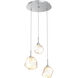 Gem LED 20.1 inch Classic Silver Chandelier Ceiling Light in Amber, 2700K LED, Round Multi-Port