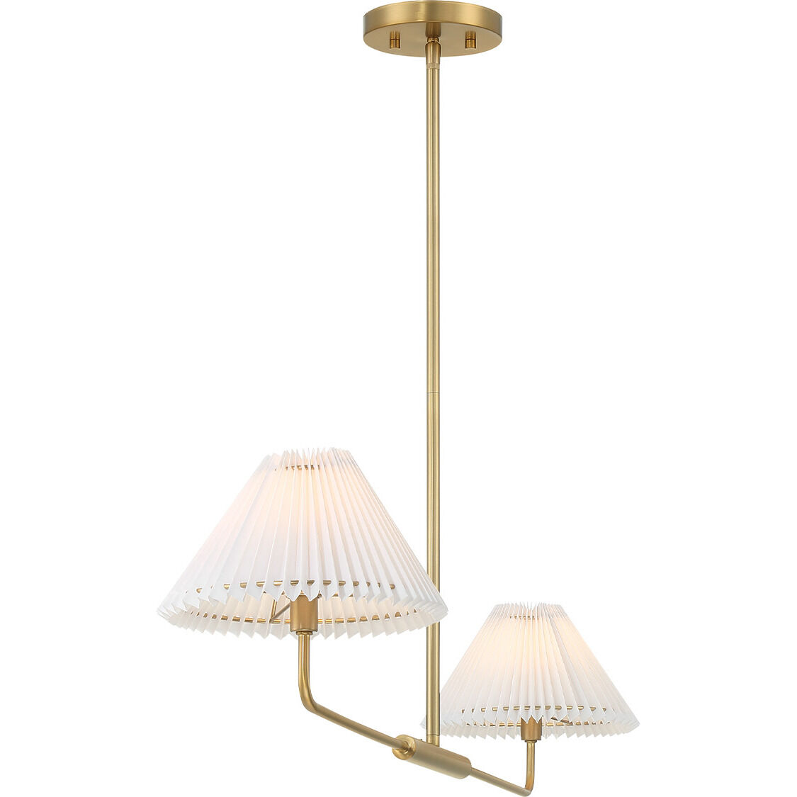 Stella 2 Light 44 inch Natural Brass Linear Chandelier Ceiling Light