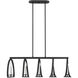 Monteray 5 Light 11 inch Black with Satin Nickel Chandelier Ceiling Light