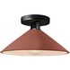 Radiance 1 Light 11.75 inch Canyon Clay and Matte Black Semi Flush Ceiling Light