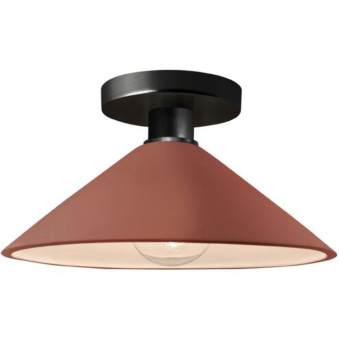 Radiance 1 Light 11.75 inch Canyon Clay and Matte Black Semi Flush Ceiling Light