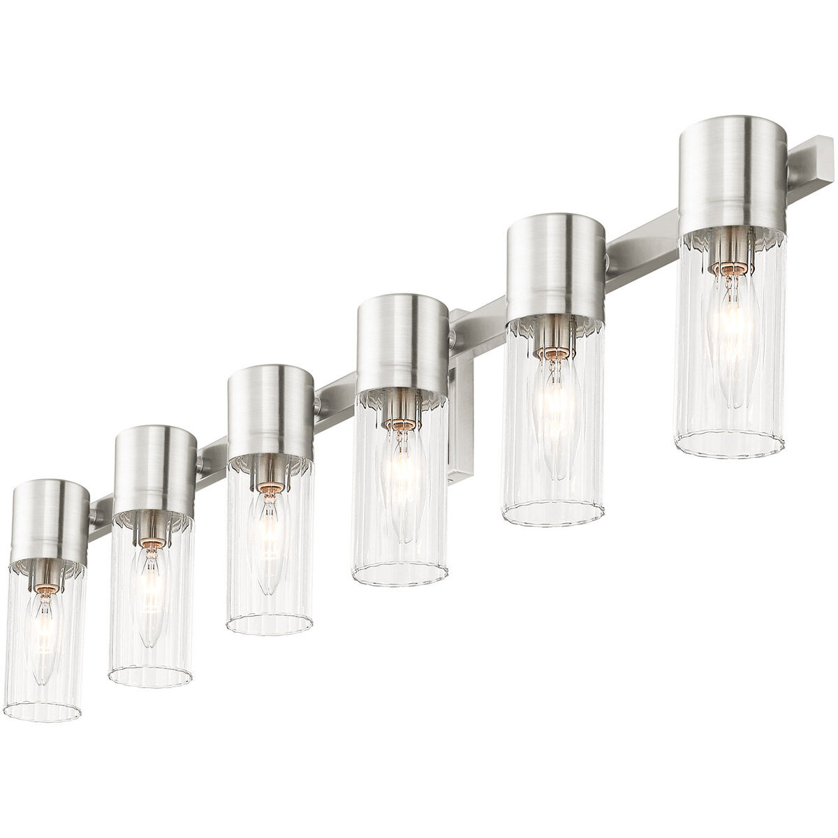 Midtown 6 Light 36 inch Brushed Nickel Bath Vanity Wall Light