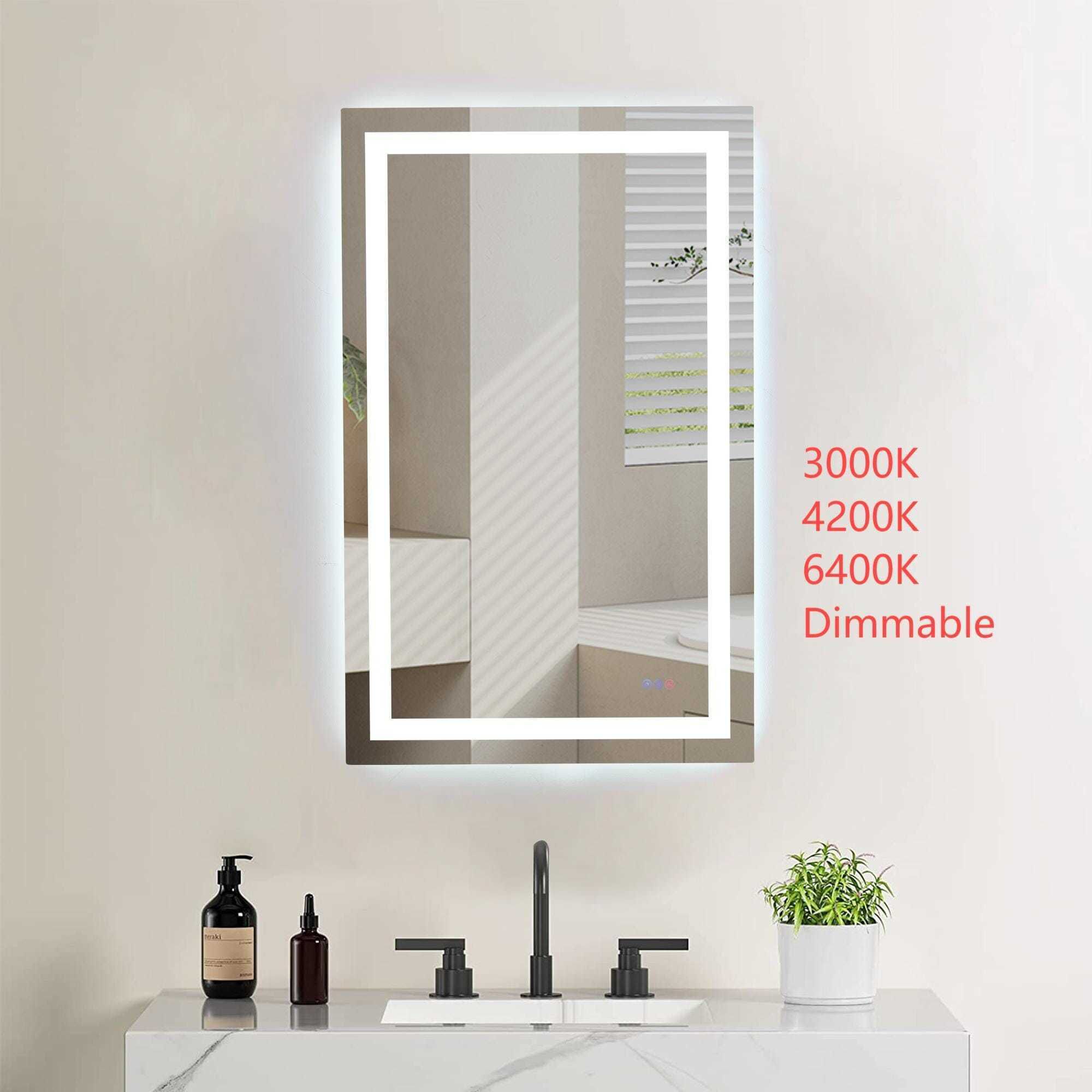 Riven 48 X 36 inch White LED Mirror