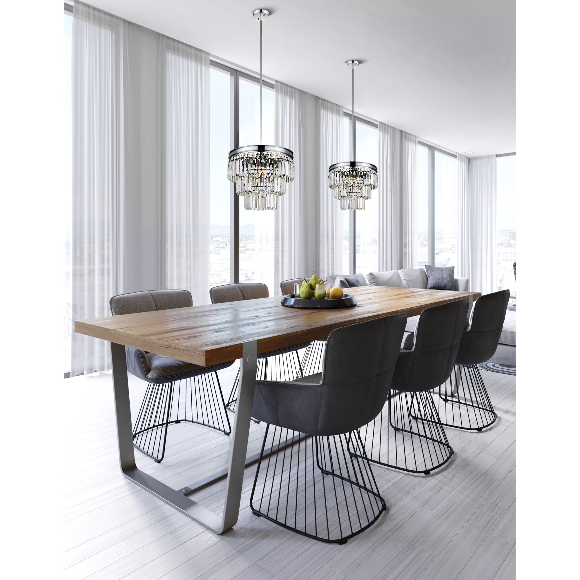 Weiss 5 Light 18 inch Chrome Down Chandelier Ceiling Light