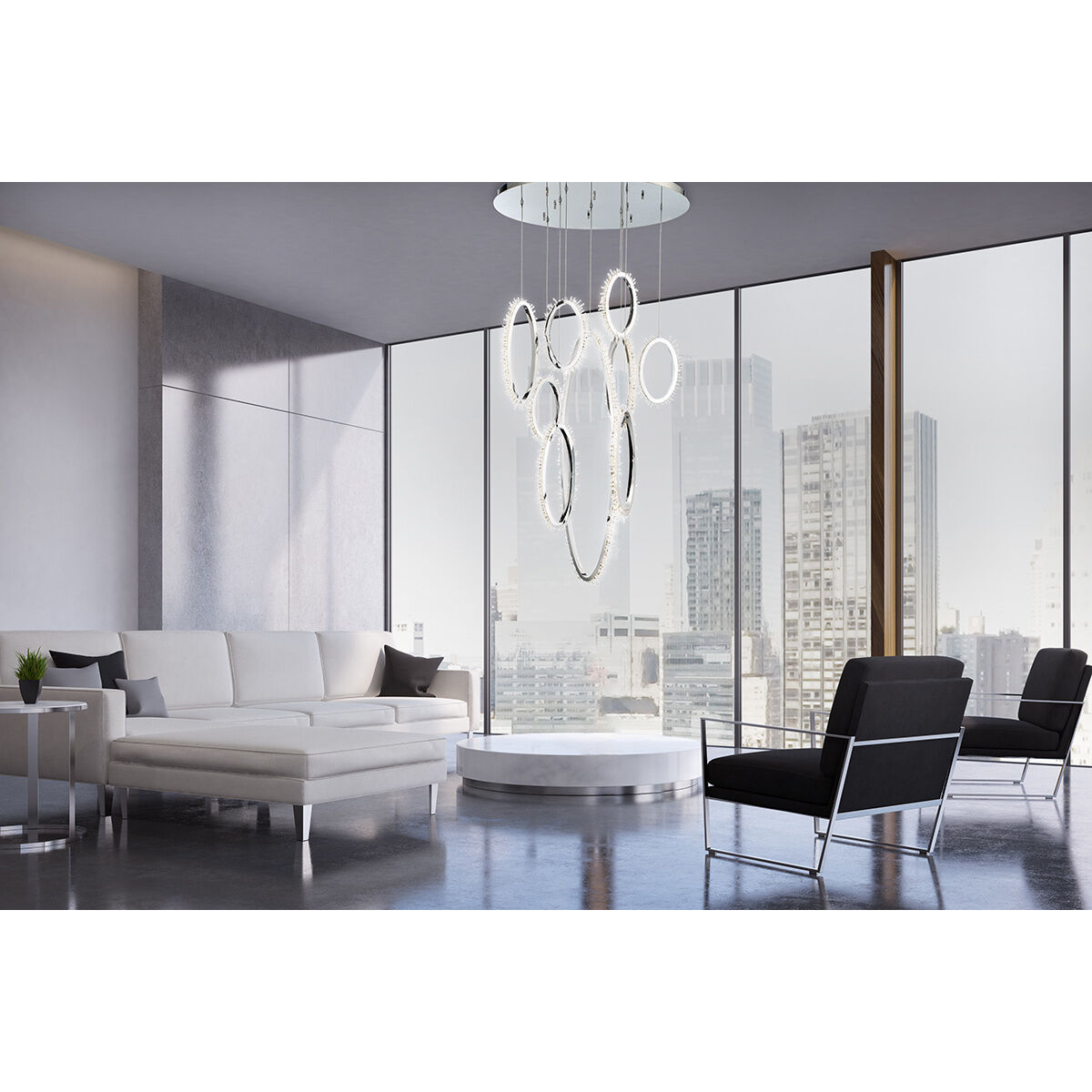 Scoppia LED 1.25 inch Chrome Pendant Ceiling Light