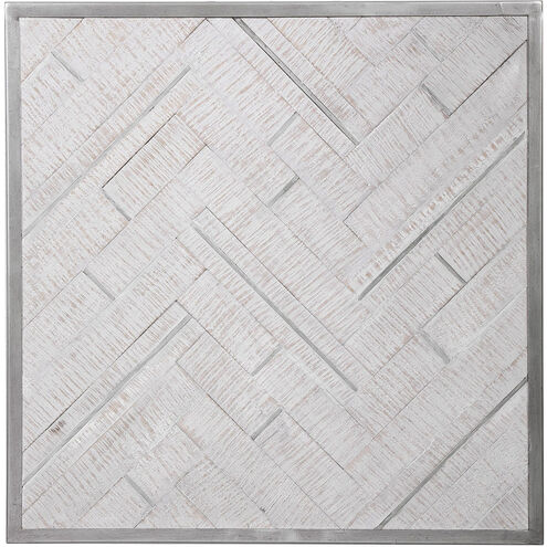 Redondo Whitewashed Pine and Silver Wood Wall Decor