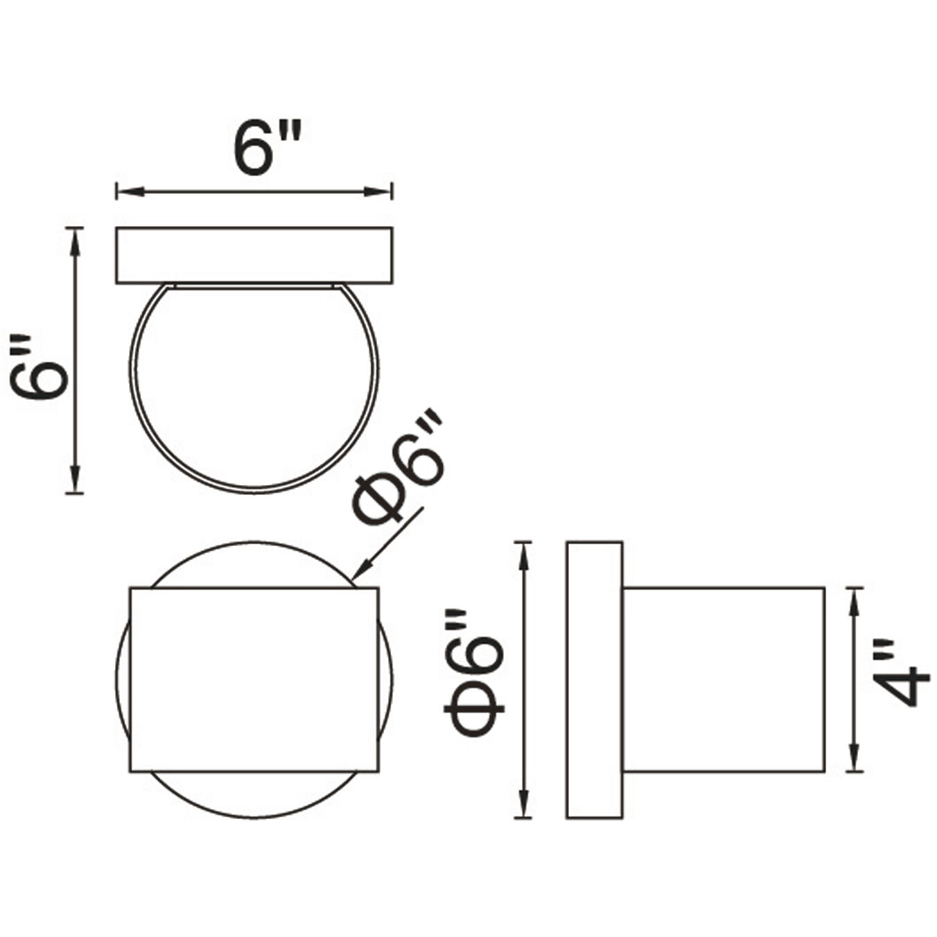 Lilliana LED 5 inch White Wall Light