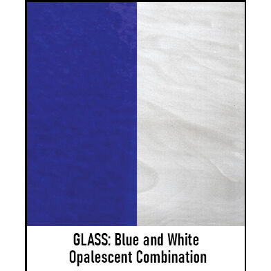 Glasgow 2 Light 12 inch Mission Brown Flush Mount Ceiling Light in Blue and White Opalescent