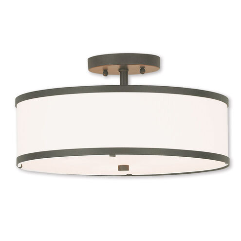 Park Ridge 3 Light 15 inch Bronze Semi-Flush Mount Ceiling Light