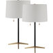 Orono 25 inch 60.00 watt Matte Black and Gold Table Lamps Portable Light, Set of 2