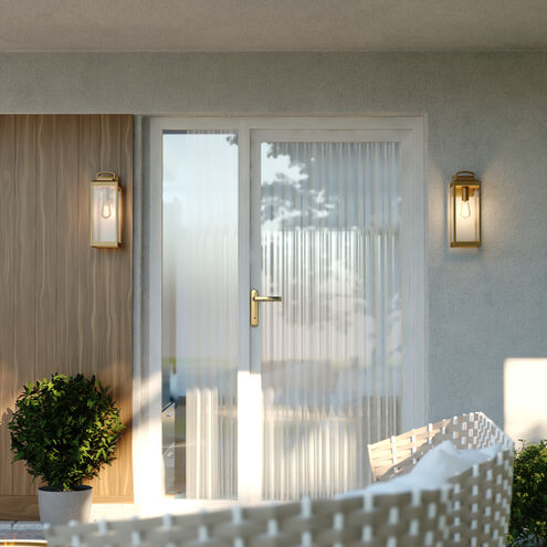 Kinzie LED 16.75 inch Vintage Brass Outdoor Wall