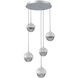 Cabochon LED Classic Silver with White Marble Pendant Chandelier Ceiling Light in Smoke, 2700K LED