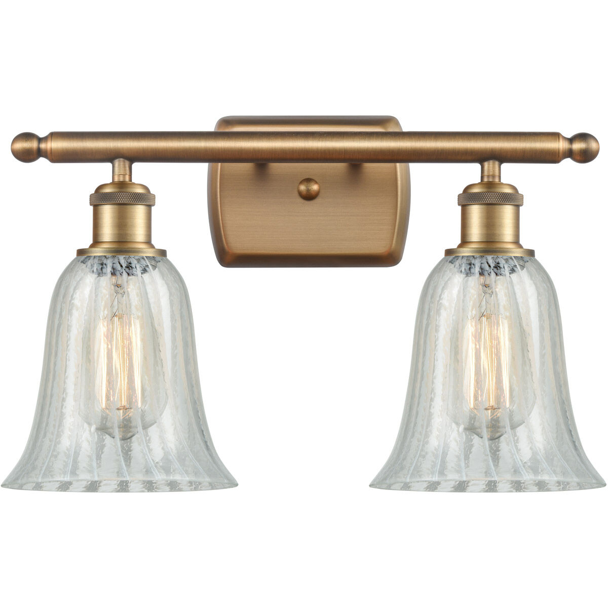 Ballston Hanover LED 16 inch Brushed Brass Bath Vanity Light Wall Light in Mouchette Glass, Ballston