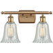 Ballston Hanover LED 16 inch Brushed Brass Bath Vanity Light Wall Light in Mouchette Glass, Ballston