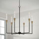 Avant 6 Light 29 inch Aged Brass and Black Chandelier Ceiling Light