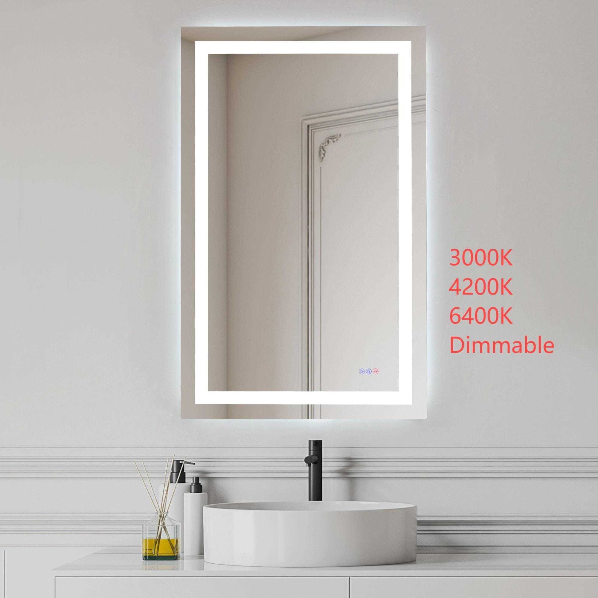 Riven 48 X 30 inch White LED Mirror