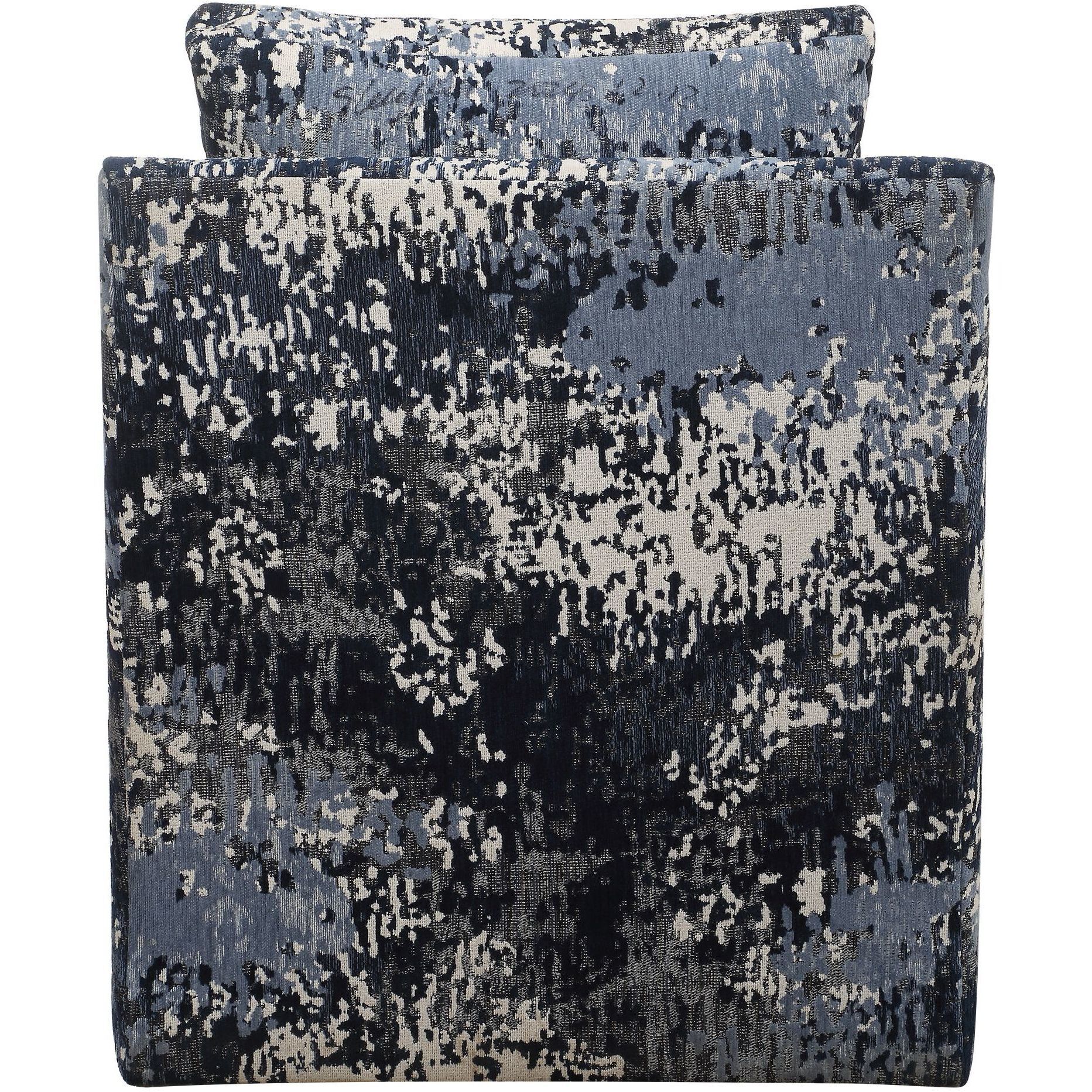 Tisdell White and Gray and Indigo Swivel/Glider Chair