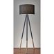 Louise 60.25 inch 150.00 watt Black and Natural Wood Floor Lamp Portable Light