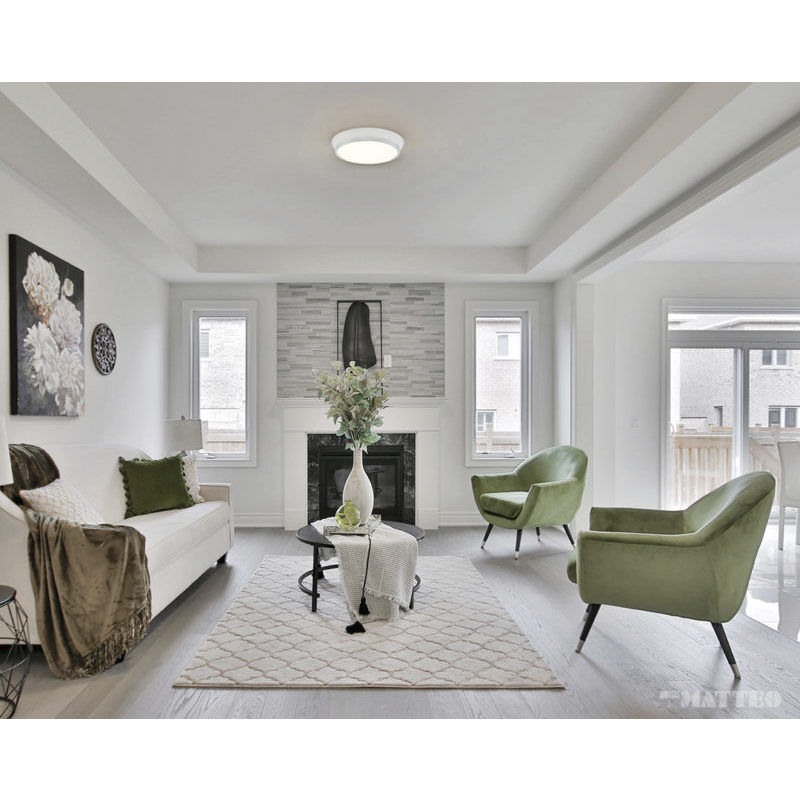 Jaxx LED 15 inch White and Chrome Flush Mount Ceiling Light