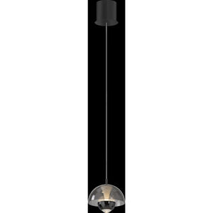 Andoria LED 8.07 inch Black Chrome with Smoke Pendant Ceiling Light in Black Chrome and Smoke