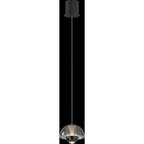 Andoria LED 8.07 inch Black Chrome with Smoke Pendant Ceiling Light in Black Chrome and Smoke