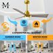 Atlas Alessandra-LK 56 inch Brushed Brass with Gray Ash Blades Indoor/Outdoor Ceiling Fan