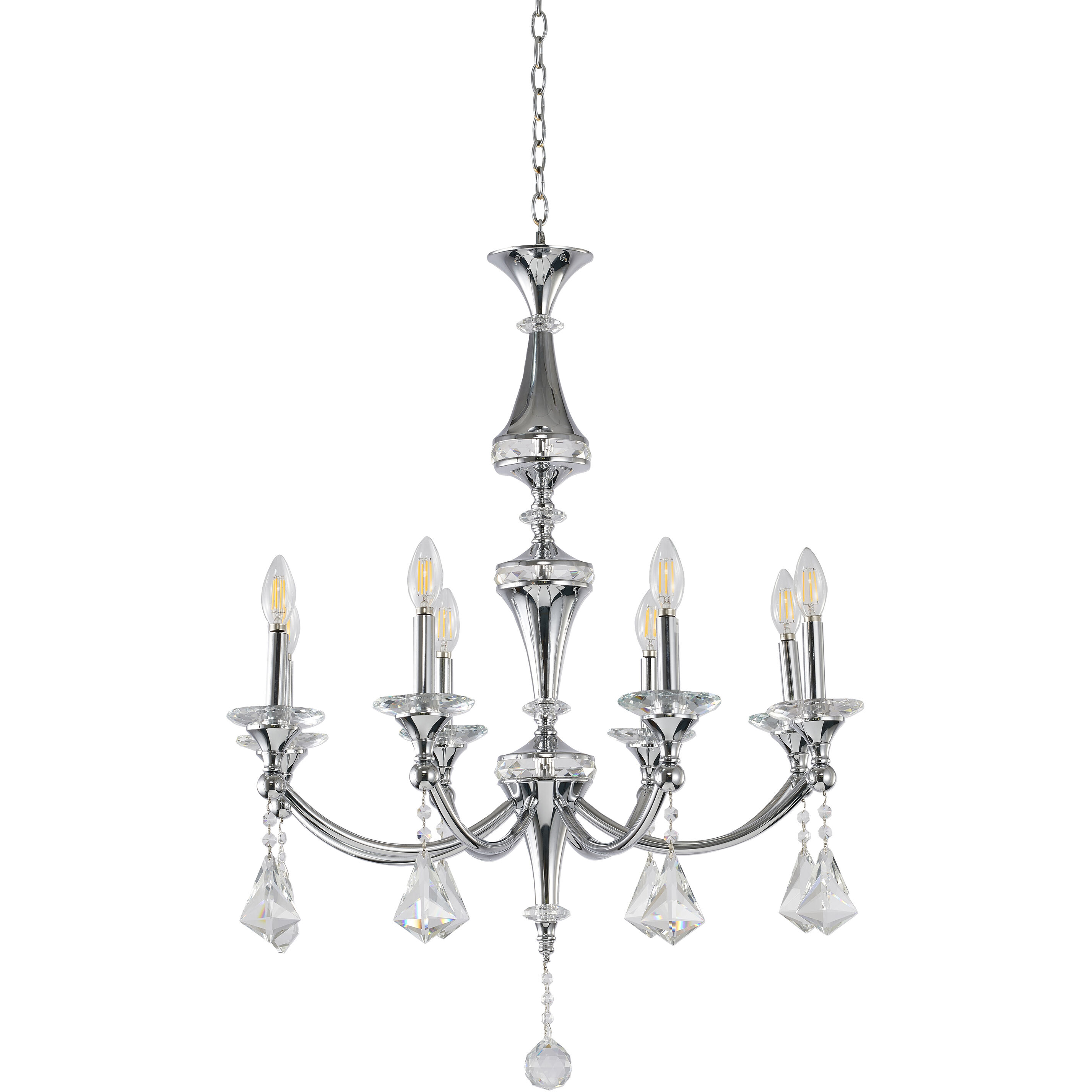 Canada 8 Light 27 inch Chrome Chandelier Ceiling Light