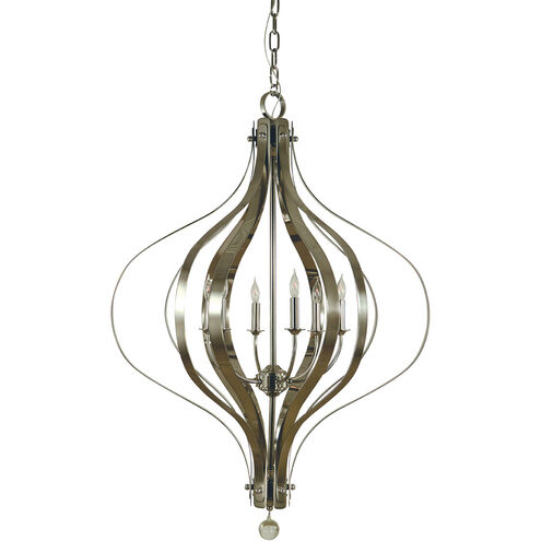 Aries 6 Light 32 inch Polished Nickel Foyer Chandelier Ceiling Light