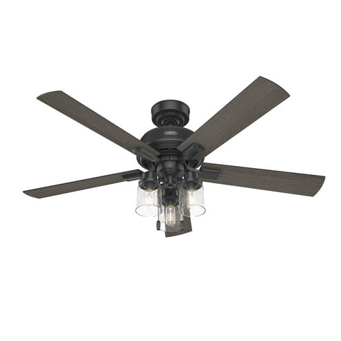 Hartland 52 inch Matte Black with Greyed Walnut/Matte Black Blades Ceiling Fan