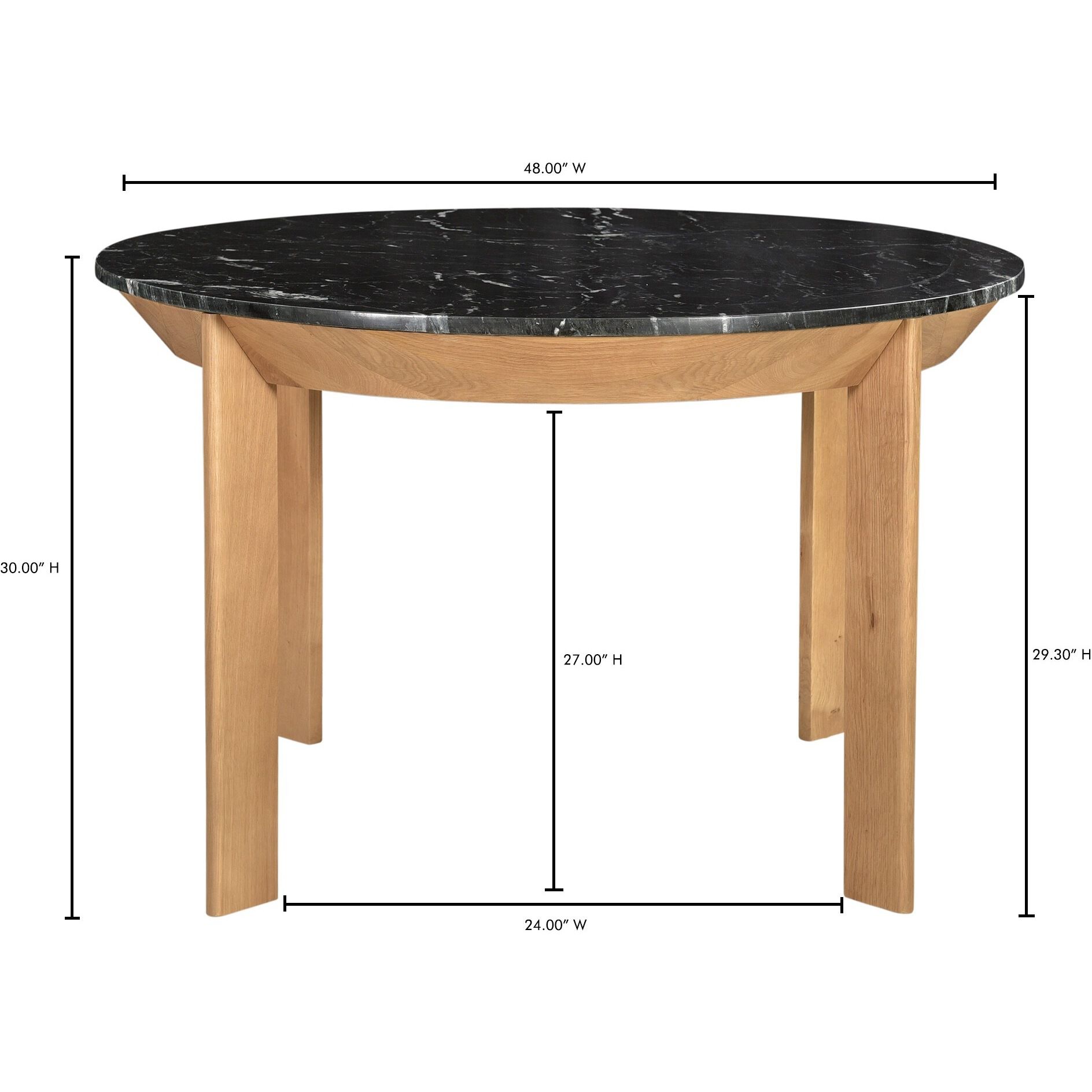 Moe s Home Collection RP 1029 02 Angle 48 X 48 inch Black Dining