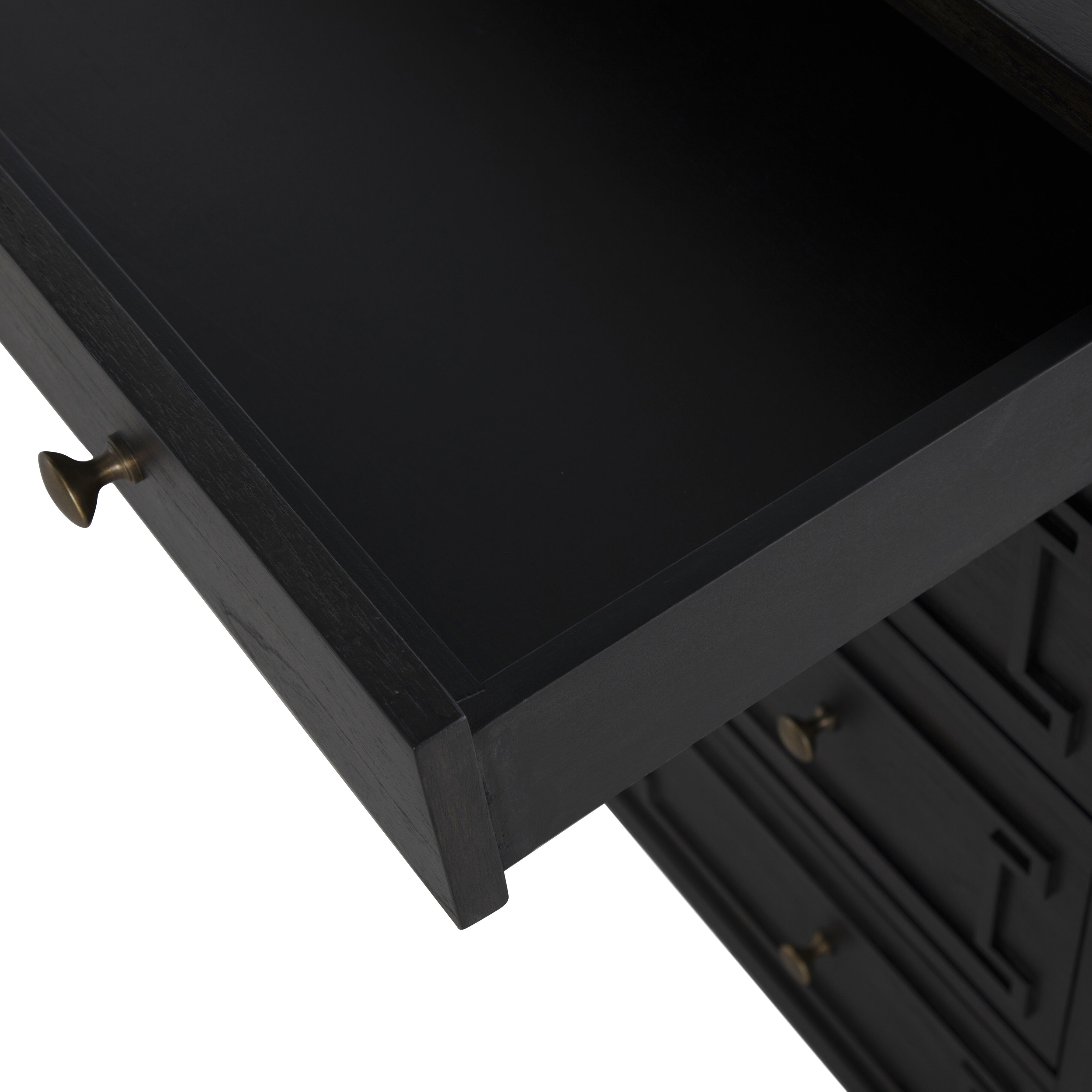 Glenwood Cerused Brown and Agros White Stone with Brushed Antique Brass Chest