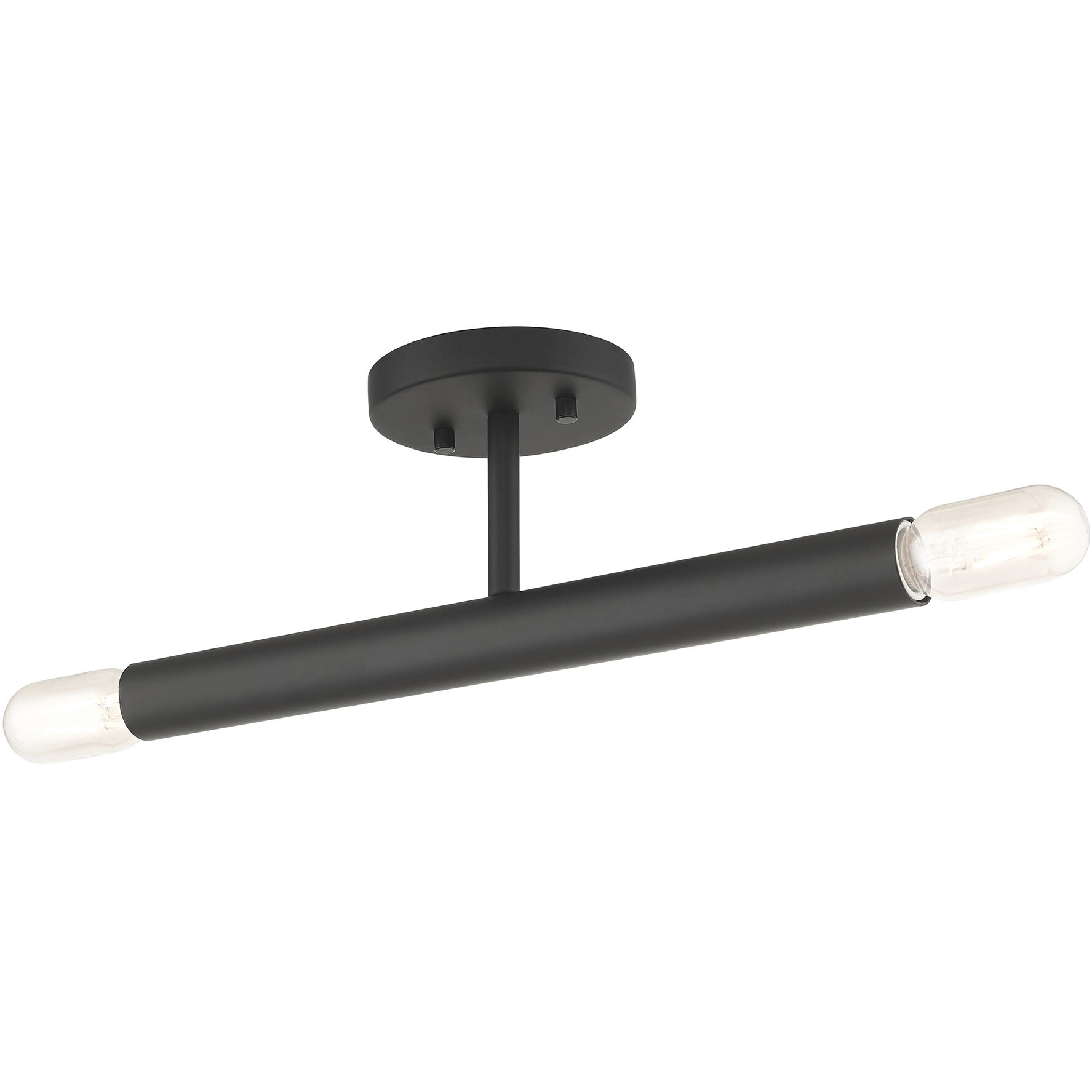 Copenhagen 2 Light 5.13 inch Black Semi-Flush Ceiling Light