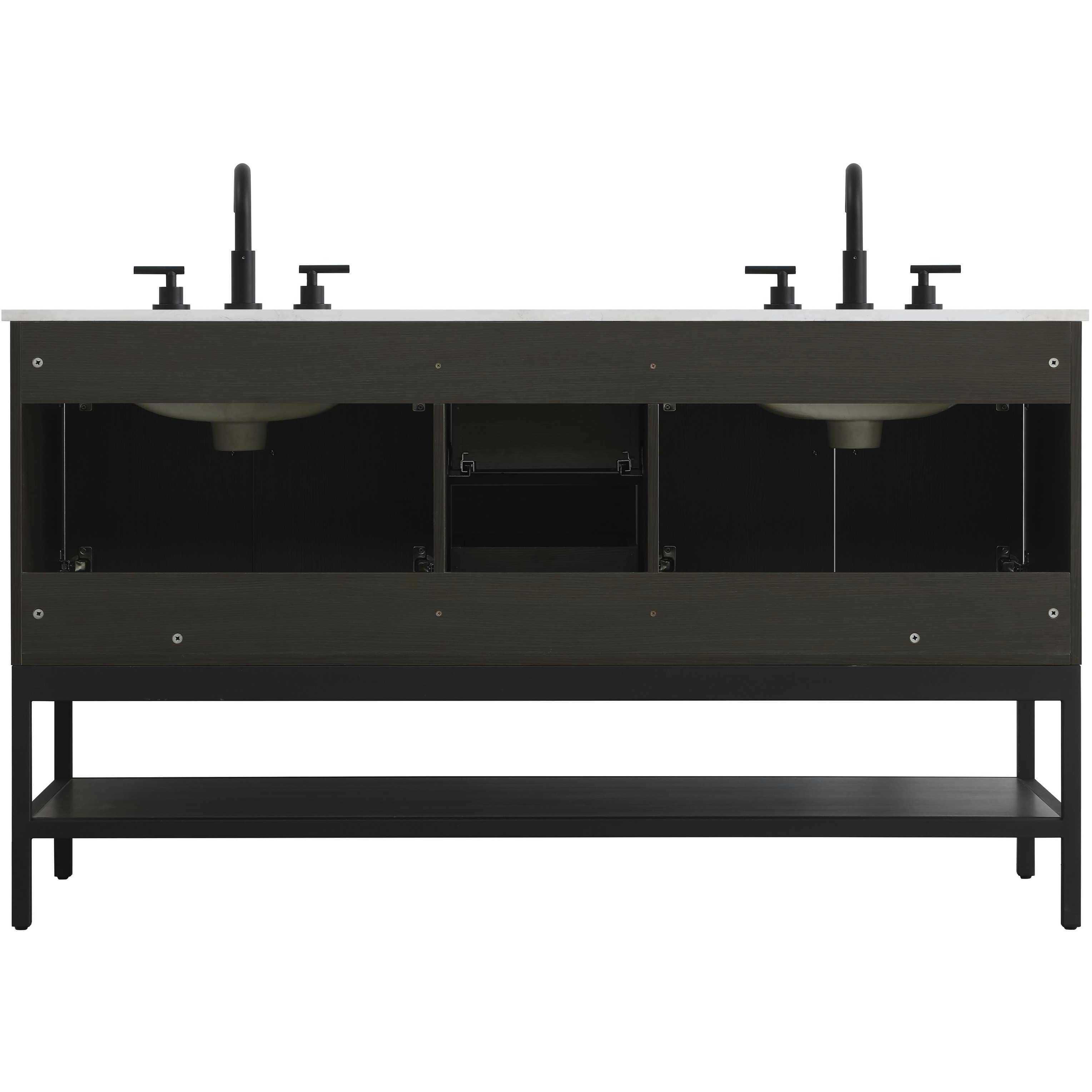 Lennox 60 X 34 inch Mocha Brown Bathroom Vanity Cabinet