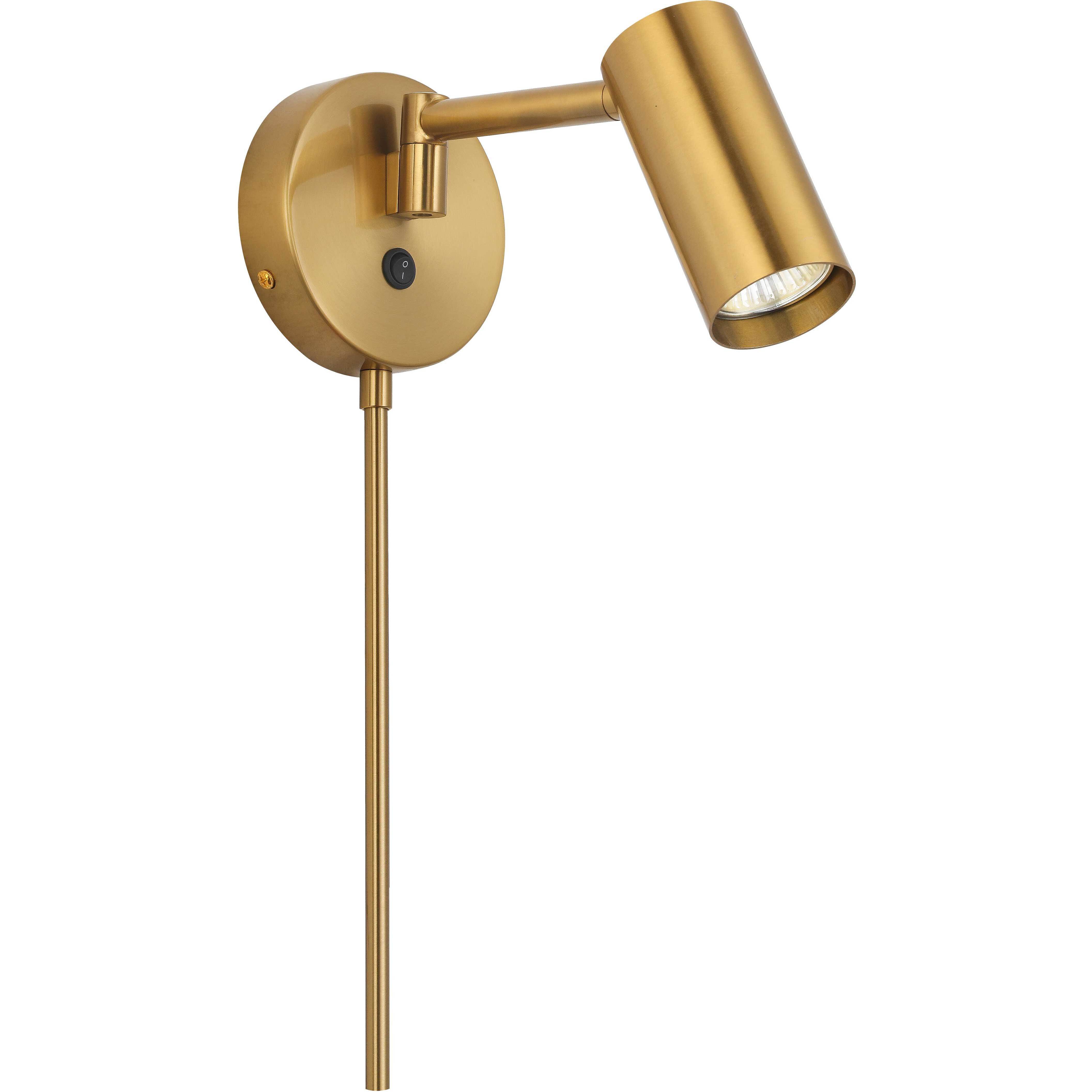 Stanly 1 Light 5.5 inch Aged Brass Wall Spotlight