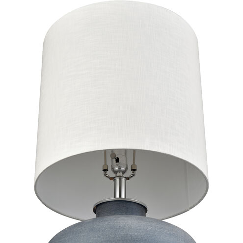 Skye 28 inch 9 watt Frosted Blue with Clear and Polished Nickel Table Lamp Portable Light