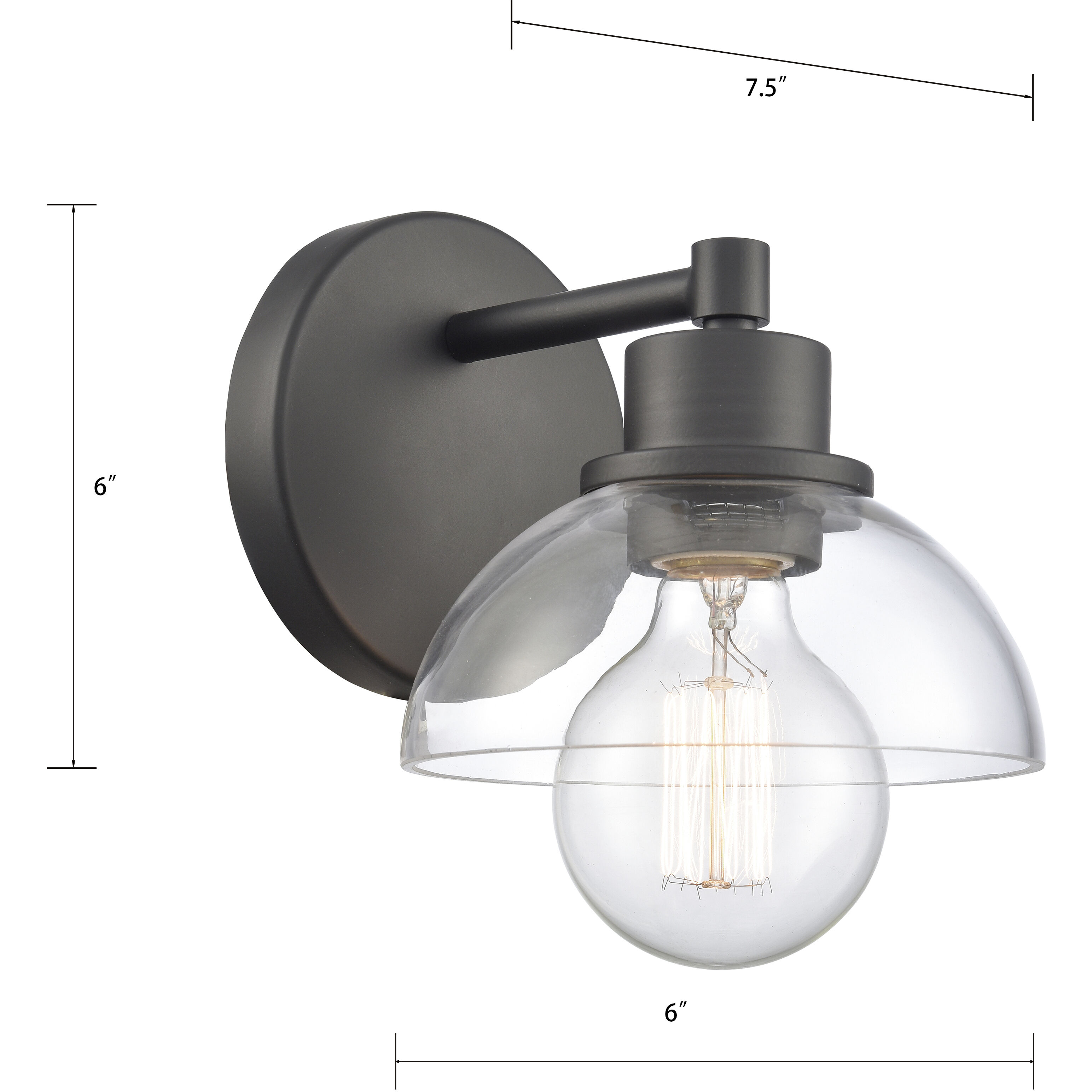 Julian Vanity Light Wall Light in Matte Black