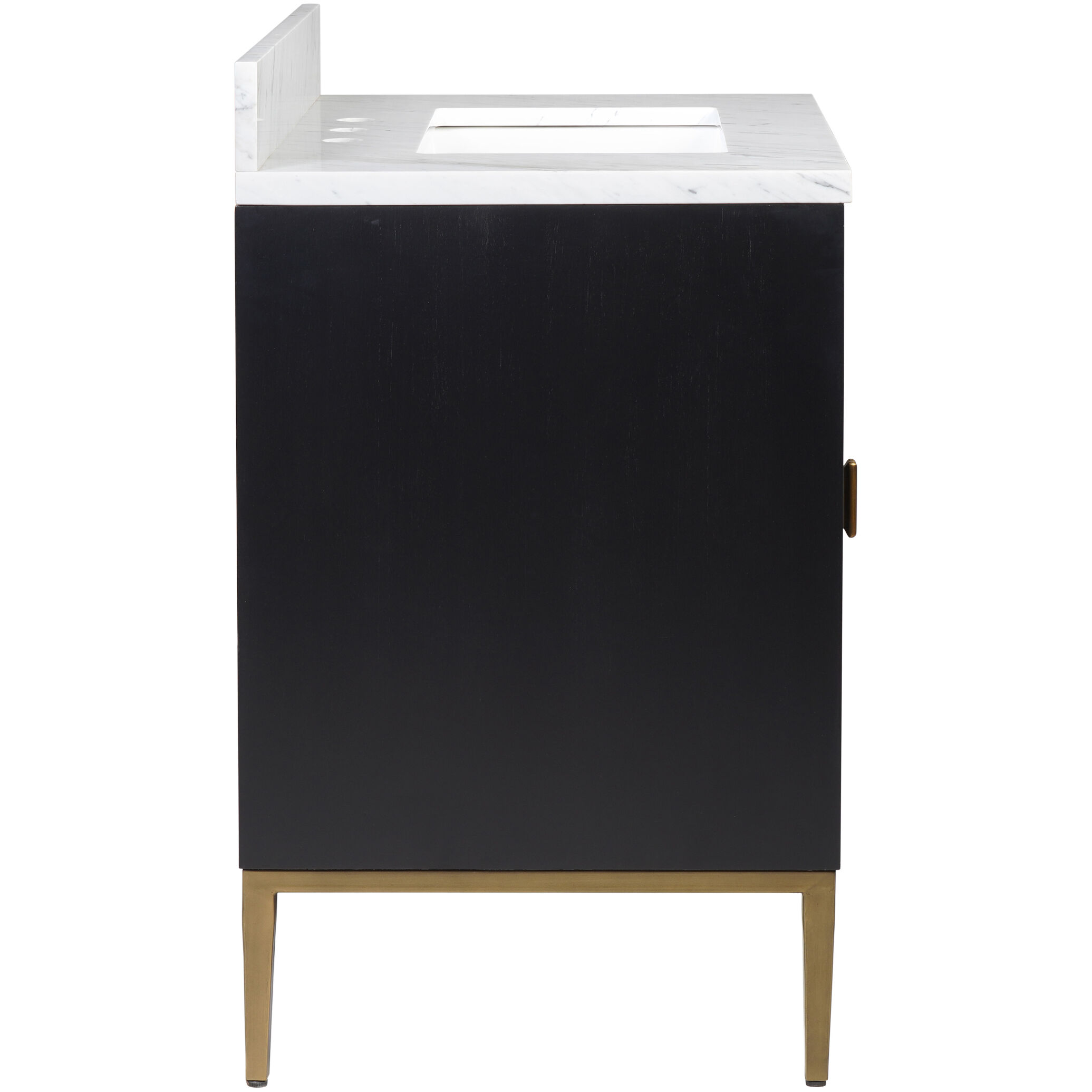 Kallista 30 X 34 inch Dark Sapphire/Caviar Black/Natural/White/Antique Brass Vanity with Undermount Sink