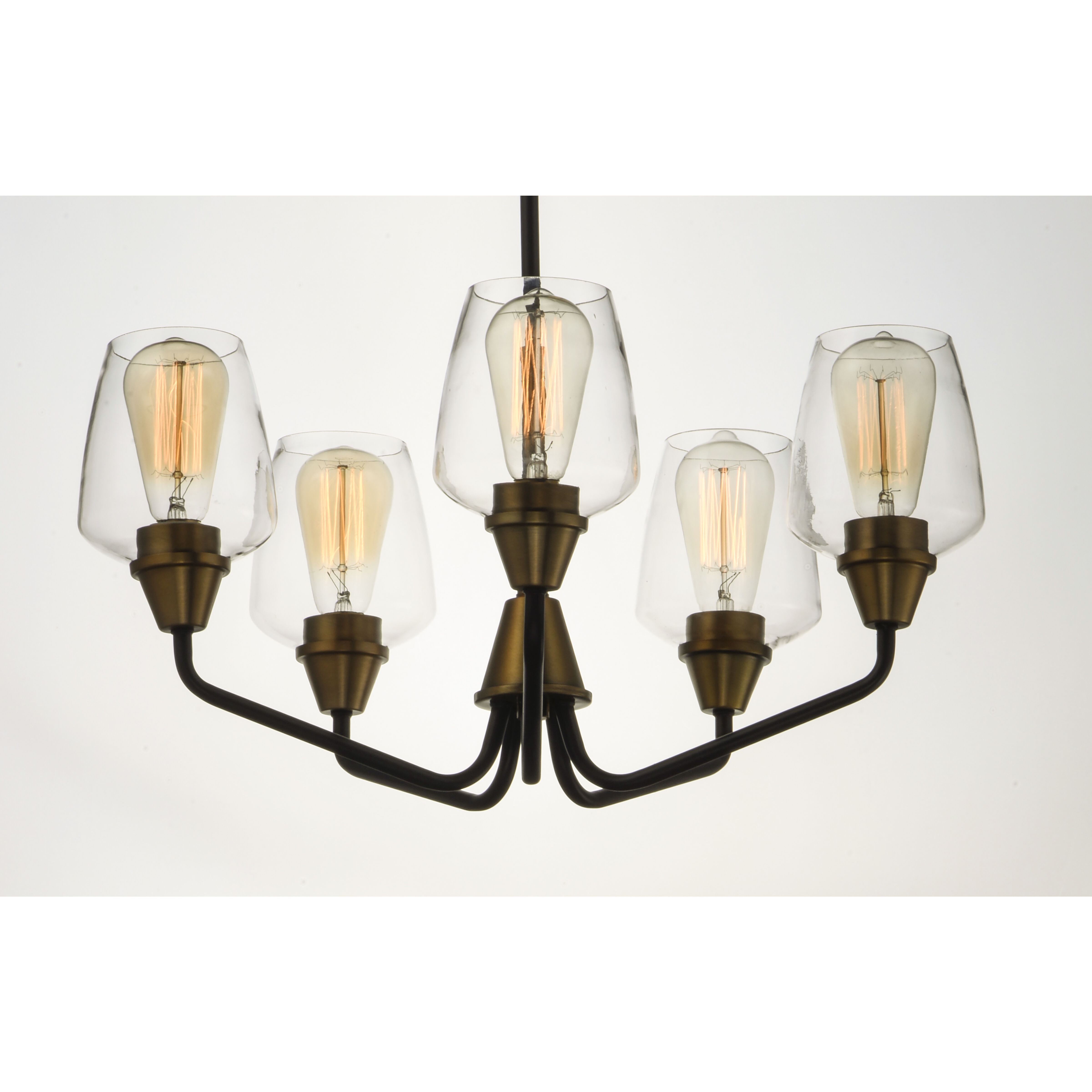 Goblet 5 Light 23 inch Bronze/Antique Brass Chandelier Ceiling Light in Bronze and Antique Brass