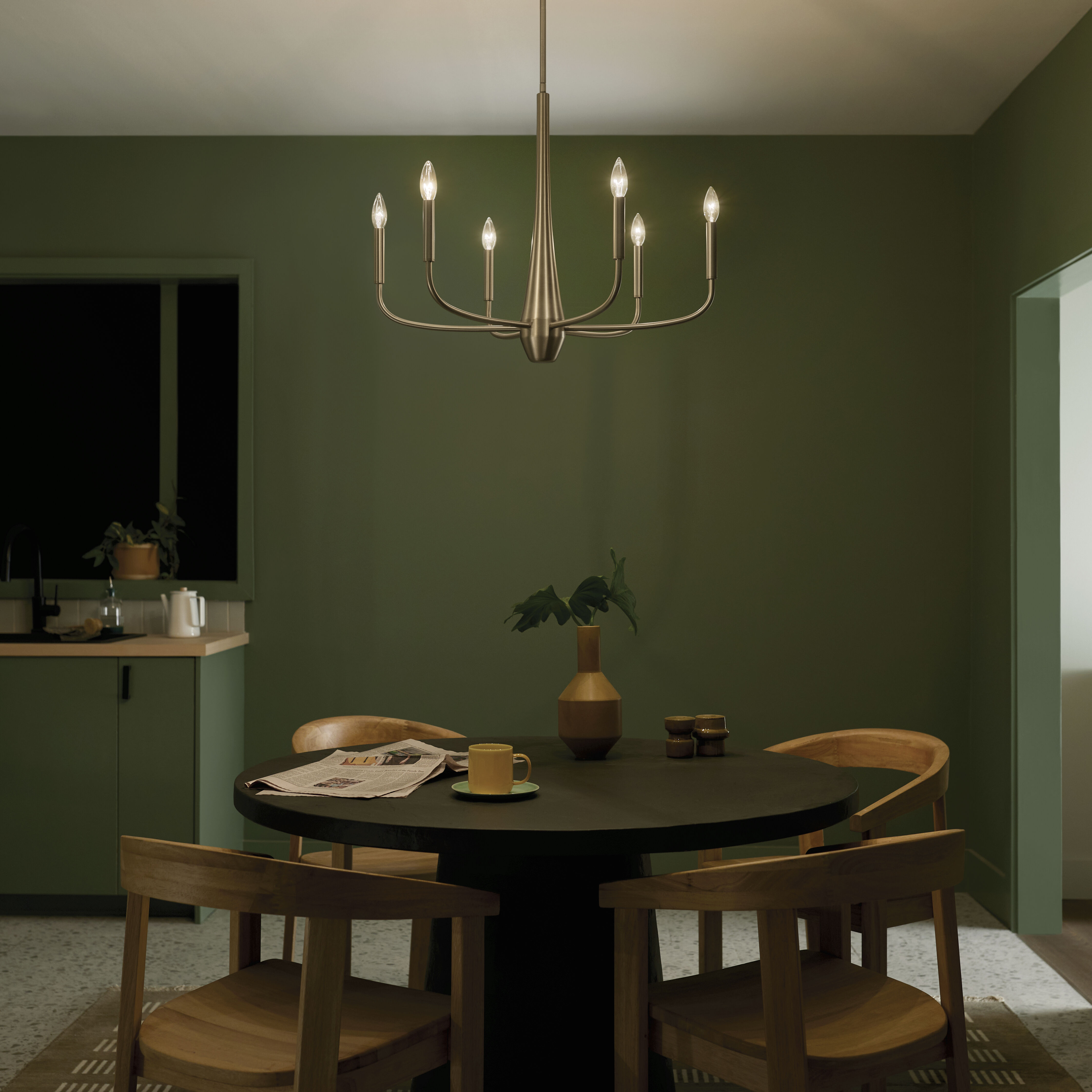 Deela LED 28 inch Champagne Bronze Chandelier Ceiling Light