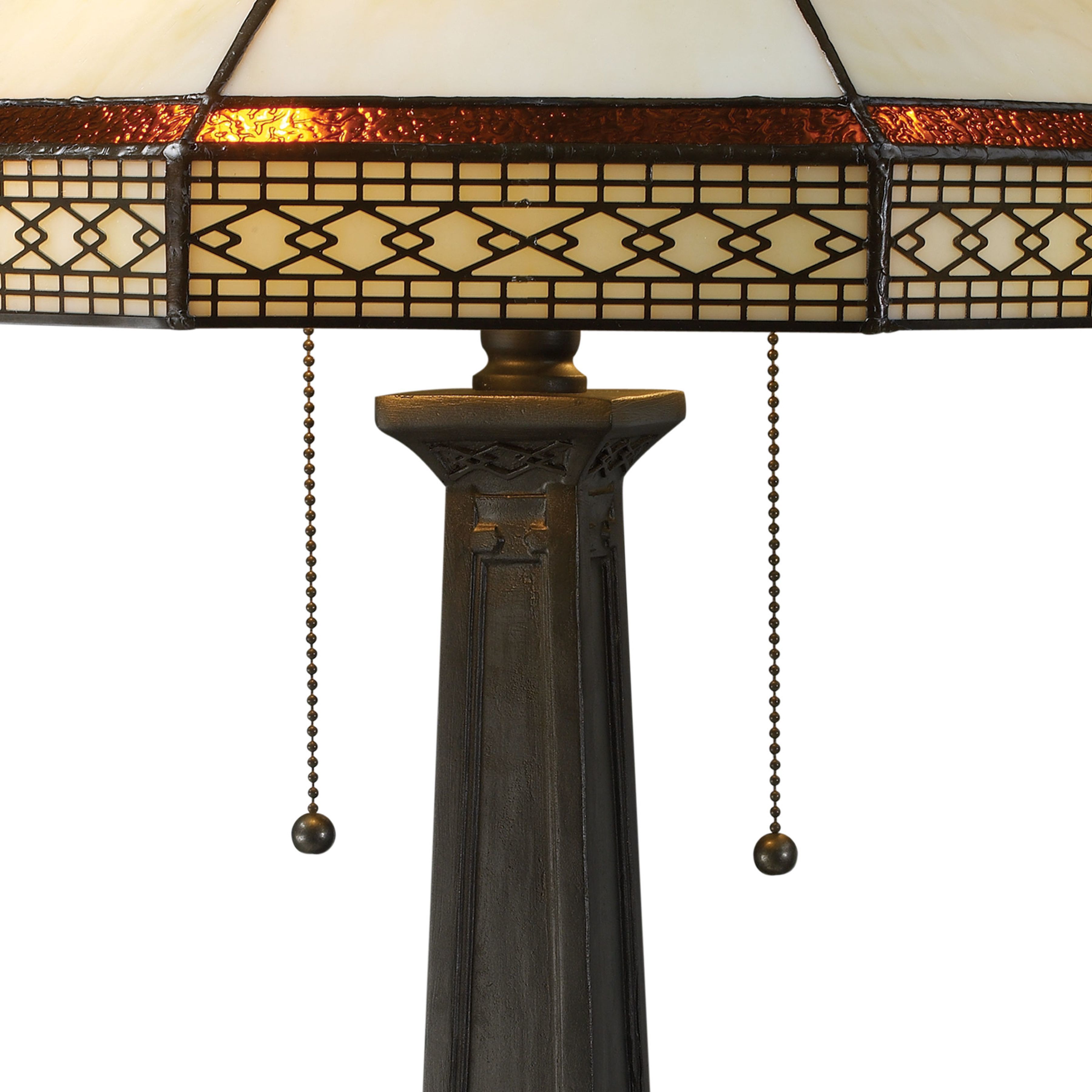Stone Filigree 24 inch 60 watt Bronze with Multicolor Table Lamp Portable Light