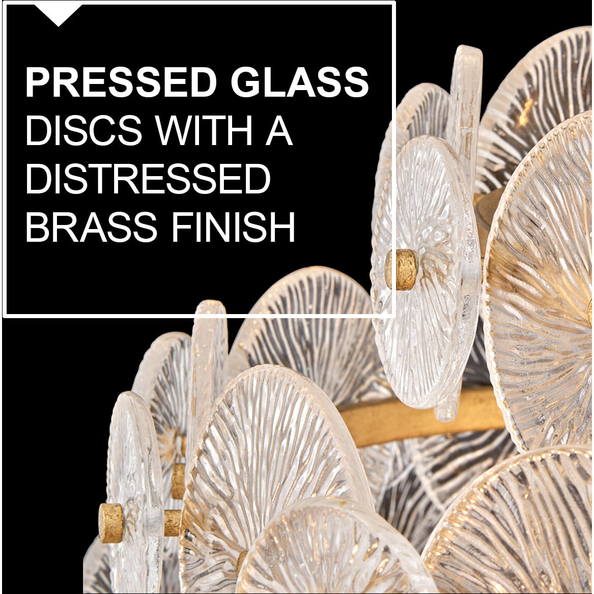 Rene LED 28.5 inch Distressed Brass Chandelier Ceiling Light