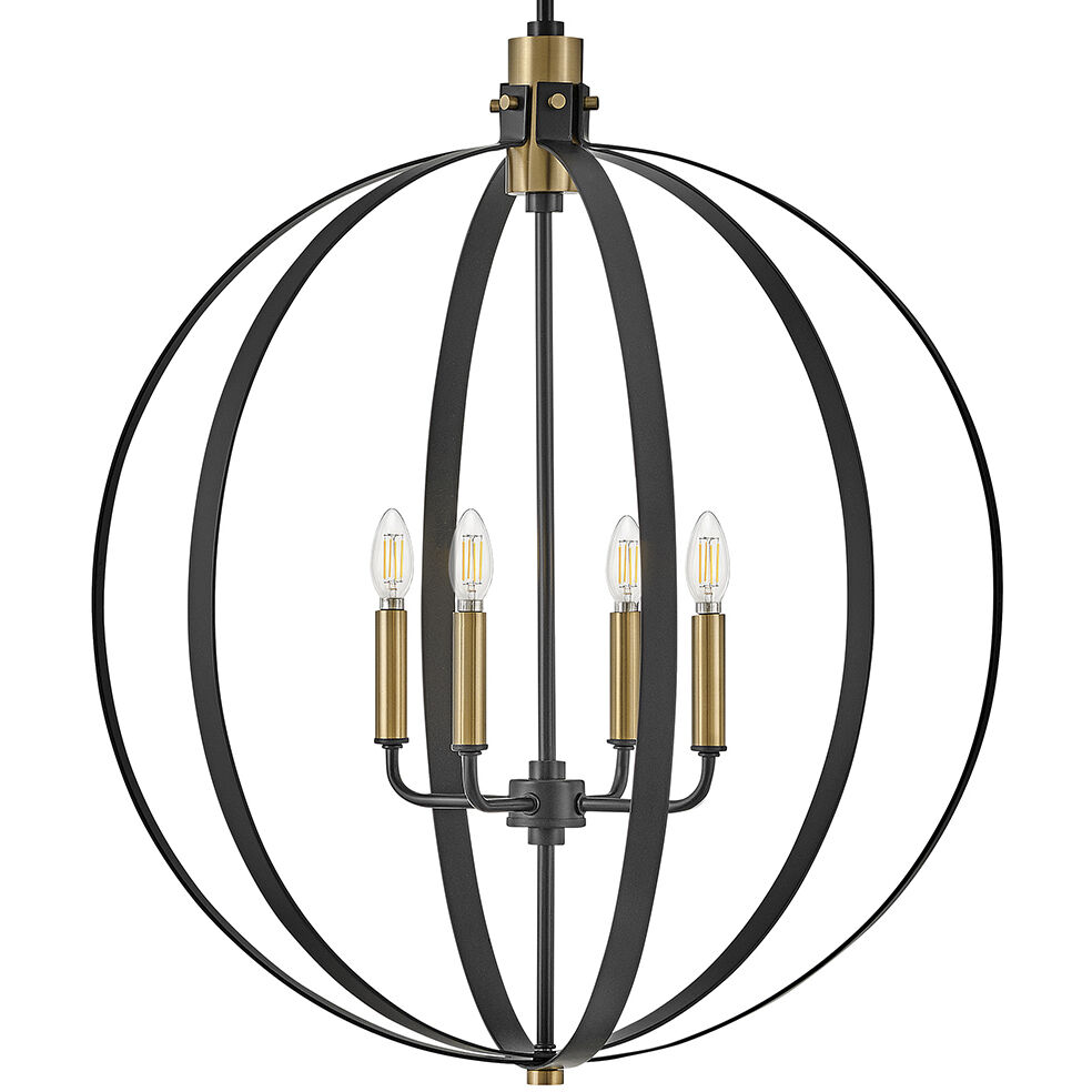Cirque LED 24 inch Black Chandelier Ceiling Light, Orb