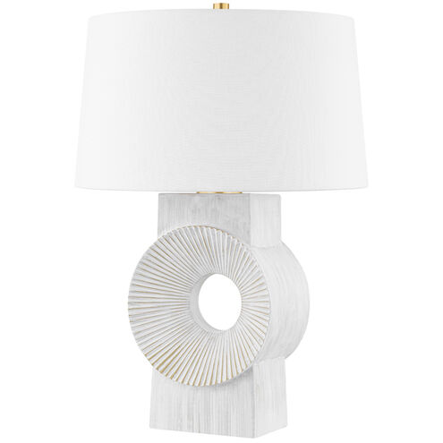 Milner 25.75 inch 60.00 watt Aged Brass and Whitewash Ceramic Table Lamp Portable Light