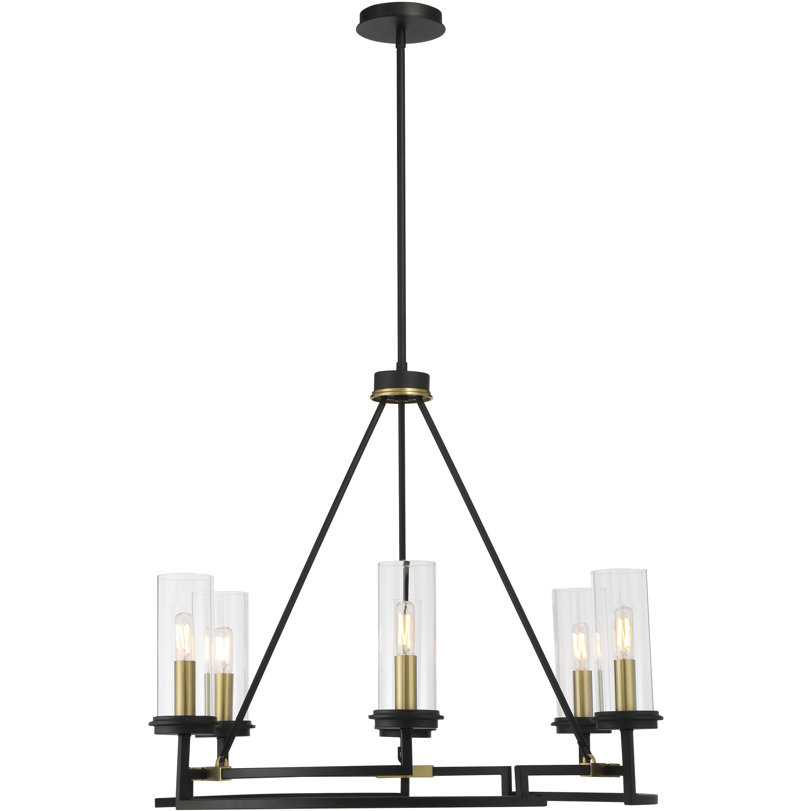 Hillstone 6 Light 30.25 inch Soft Brass And Sand Coal Chandelier Ceiling Light