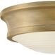 Ellis 3 Light 14 inch Heritage Brass Flush Mount Ceiling Light